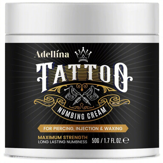 Adellina Tattoo Numbing Cream Maximum Strength: 6 Hours Painless (50g/1.7fl.oz)