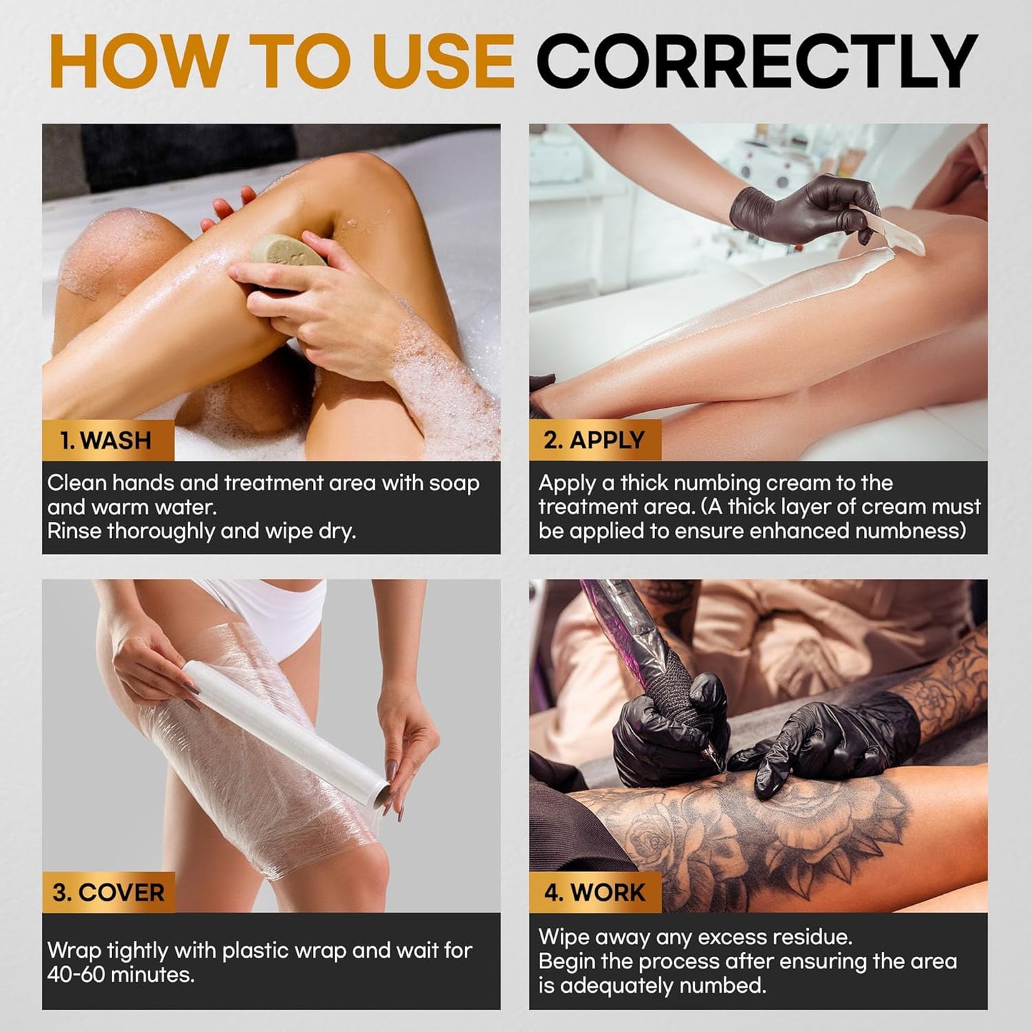 Adellina Tattoo Numbing Cream Maximum Strength: 6 Hours Painless (50g/1.7fl.oz)
