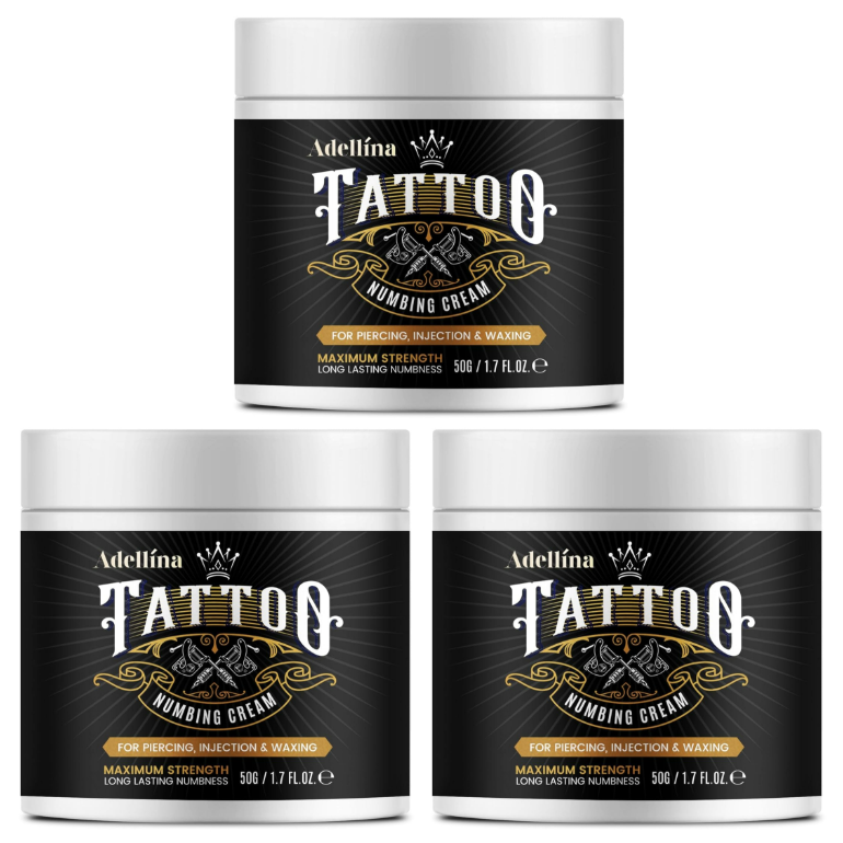 Adellina Tattoo Numbing Cream Maximum Strength: 6 Hours Painless (50g/1.7fl.oz)
