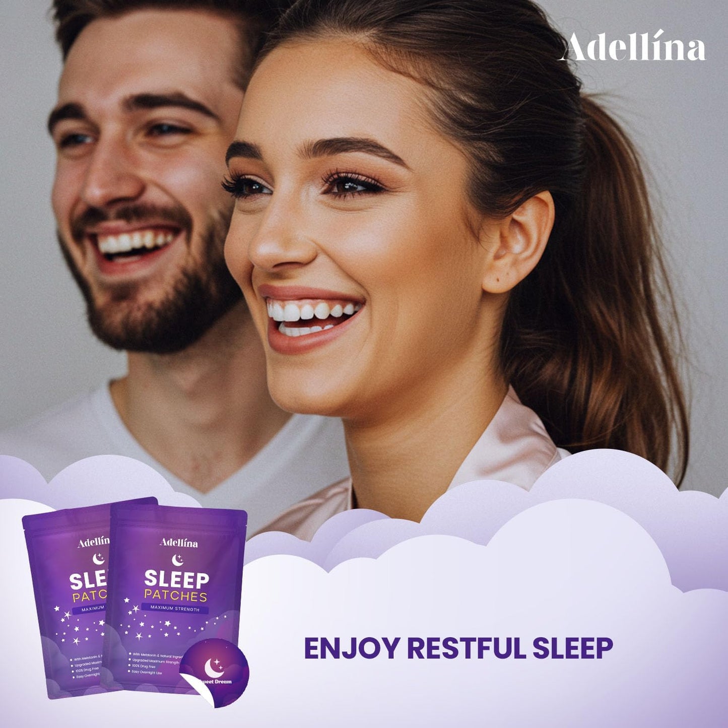Sleep Patches for Adults Extra Strength: Easy-to-Apply Sleep Patch with Melatonin & Valerian 30 Patches (Purple)